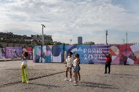 Paris 2024 - Final Preparations Of Famous Parisian Spots For Olympic Games