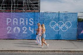 Paris 2024 - Final Preparations Of Famous Parisian Spots For Olympic Games