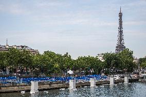 Paris 2024 - Final Preparations Of Famous Parisian Spots For Olympic Games