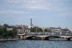 Paris 2024 - Final Preparations Of Famous Parisian Spots For Olympic Games