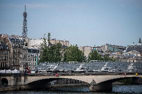 Paris 2024 - Final Preparations Of Famous Parisian Spots For Olympic Games