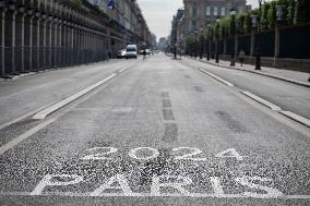 Paris 2024 - Final Preparations Of Famous Parisian Spots For Olympic Games