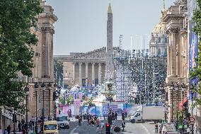 Paris 2024 - Final Preparations Of Famous Parisian Spots For Olympic Games