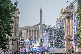 Paris 2024 - Final Preparations Of Famous Parisian Spots For Olympic Games