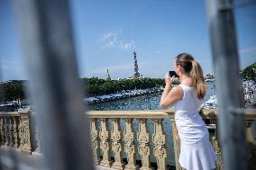 Paris 2024 - Final Preparations Of Famous Parisian Spots For Olympic Games