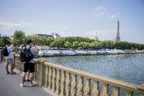 Paris 2024 - Final Preparations Of Famous Parisian Spots For Olympic Games