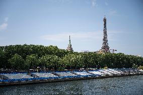 Paris 2024 - Final Preparations Of Famous Parisian Spots For Olympic Games