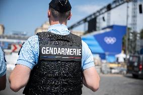 Paris 2024 - French Police Secure Perimeter Around Olympic Sites