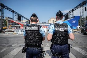 Paris 2024 - French Police Secure Perimeter Around Olympic Sites