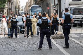 Paris 2024 - French Police Secure Perimeter Around Olympic Sites