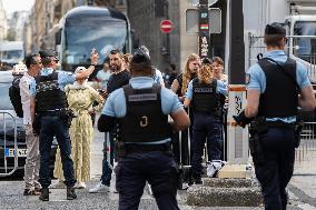 Paris 2024 - French Police Secure Perimeter Around Olympic Sites