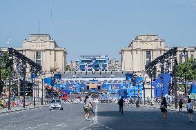 Paris 2024 - Final Preparations Of Famous Parisian Spots For Olympic Games