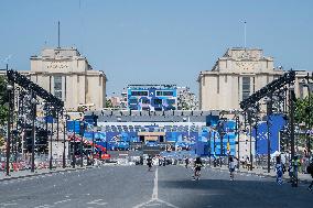 Paris 2024 - Final Preparations Of Famous Parisian Spots For Olympic Games