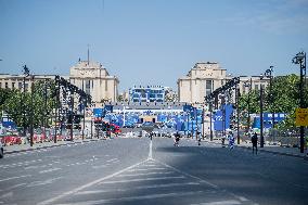 Paris 2024 - Final Preparations Of Famous Parisian Spots For Olympic Games