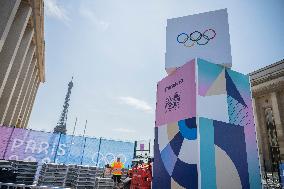 Paris 2024 - Final Preparations Of Famous Parisian Spots For Olympic Games