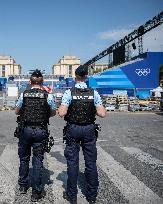 Paris 2024 - French Police Secure Perimeter Around Olympic Sites