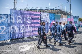 Paris 2024 - French Police Secure Perimeter Around Olympic Sites