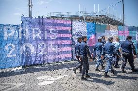 Paris 2024 - French Police Secure Perimeter Around Olympic Sites