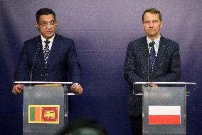 Poland's Foreign Affairs Minister Press Conference With Sri Lanka's Counterpart Ali Sabry.