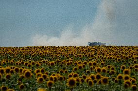 Large Mobilization Against The Mega-basins Near Poitiers And The Firing Of Tear Gas Started A Fire