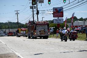 Funeral Procession Of Corey Comperatore, Former Firefighter And Father Of Two Killed During Trump Rally Shooting