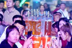 Tourists at 34th Qingdao International Beer Festival