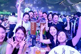 Tourists at 34th Qingdao International Beer Festival