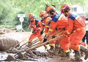 CHINA-SHAANXI-BAOJI-TORRENTIAL RAINS-RESCUE EFFORTS (CN)