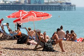 BRITAIN-BRIGHTON-DAILY LIFE-HEATWAVE