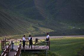 (FlyOverChina) CHINA-QINGHAI-JIUZHI-YELLOW RIVER-SCENERY (CN)