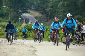 Thousands Take Part In The Annual Kora Challenge- Cycling Event In Nepal