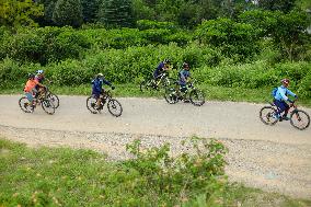 Thousands Take Part In The Annual Kora Challenge- Cycling Event In Nepal