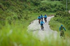 Thousands Take Part In The Annual Kora Challenge- Cycling Event In Nepal