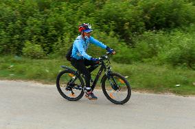 Thousands Take Part In The Annual Kora Challenge- Cycling Event In Nepal