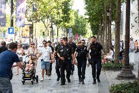 Paris 2024 - Canadian Police Officers Patrol Ahead of Olympics - Paris