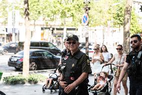 Paris 2024 - Canadian Police Officers Patrol Ahead of Olympics - Paris