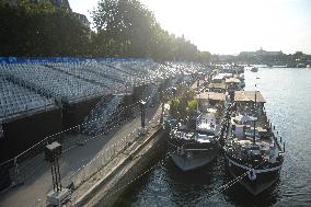 Paris 2024 - Parisians And Tourists Cope With Security Perimeter