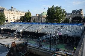 Paris 2024 - Parisians And Tourists Cope With Security Perimeter