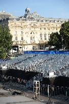 Paris 2024 - Parisians And Tourists Cope With Security Perimeter