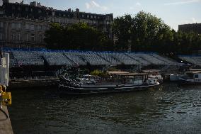 Paris 2024 - Parisians And Tourists Cope With Security Perimeter