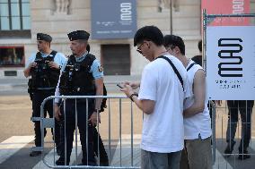 Paris 2024 - Parisians And Tourists Cope With Security Perimeter