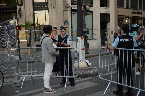 Paris 2024 - Parisians And Tourists Cope With Security Perimeter