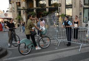 Paris 2024 - Parisians And Tourists Cope With Security Perimeter