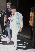 Carlos Santana Leaving Four Seasons Hotel - NYC