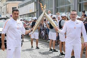 Paris 2024 - Olympic Torch Relay At Lagny-sur-Marne