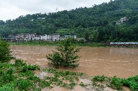 Floodwaters in Enshi