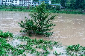 Floodwaters in Enshi