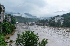 Floodwaters in Enshi