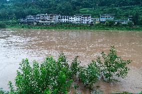 Floodwaters in Enshi