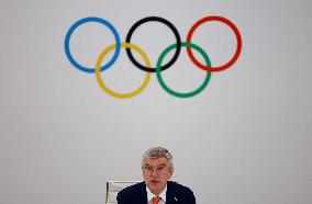 Paris 2024 - IOC President Thomas Bach Delivers A Speech During The IOC Executive Board Meeting - Paris